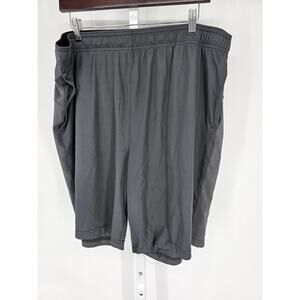 Reebok Mens Sz 2XL Pull On Athletic Basketball Shorts Gray